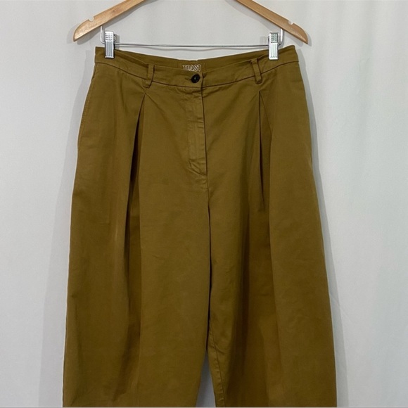 TOAST Twill Easy Pleated Barrel Balloon Leg High Rise Trouser Pants - Picture 3 of 9